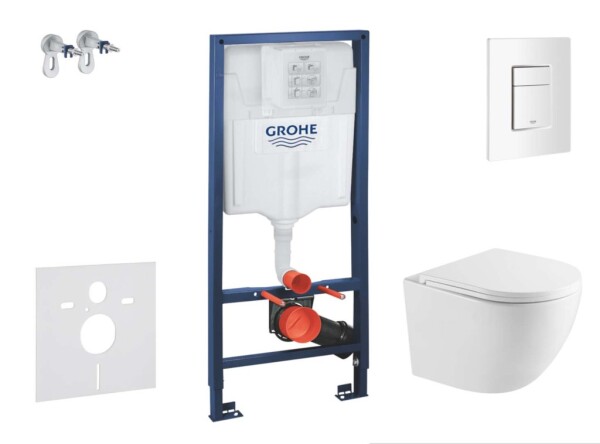 GROHE - Rapid SL Set předstěnové instalace, klozetu Oudee a sedátka softclose, tlačítko Skate Cosmopolitan, alpská bílá SANI11BA3111