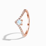 Royal Fashion prsten 14k zlato Vermeil GU-DR20232R-ROSEGOLD-MOONSTONE-TOPAZ Velikost: 9 (EU: 59-60)