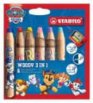 STABILO woody 3 in 1 PAW Patrol - 6 ks sada včetně ořezávátka - s potisky PAW Patrol