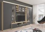 Obývací stěna Paris Barva korpusu: Dub Sonoma, Barva dvířek: Grafit
