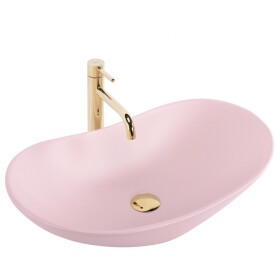 REA - Umyvadlo na desku ROYAL Powder Pink Matt 61x35 REA-U6374