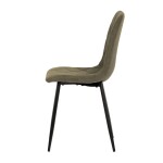 Židle jídelní, hnědá látka, nohy černý kov