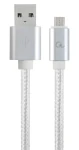 Cablexpert USB-A - Micro-USB stříbrná / USB kabel / opletený / 1,8 m (CCB-mUSB2B-AMBM-6-S)