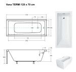 BESCO - Obdélníková vana TERMI - Nožičky k vaně - S nožičkami, Rozměr vany - 120 × 70 cm OLVTER12+OLVPINOZ