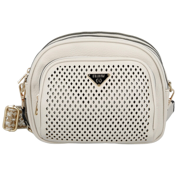 Trendy dámská koženková kabelka Lusy, krémová