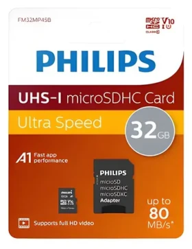 Philips MicroSDHC 32 GB + adaptér / Paměťová karta / Class 10 / UHS-I U1 / V10 (FM32MP45B/00)
