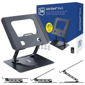 3mk Solid Stand černá / Stojan na notebook / hliník / do 17,3" / výška 5-30 cm / nosnost 15 kg (5903108772594)