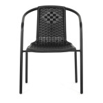 Zahradní židle, kov, plast, černá, AZC-H1001 BK