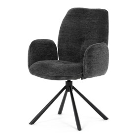 Jídelní židle, černá, hladká látka, DCH-D1330 BK2