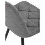 Židle jídelní, stříbrná látka, nohy černý kov