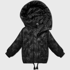 Černá prošívaná oversize bunda s kapucí Minority (M2-6510-1) odstíny černé M (38)