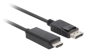 Lanberg CA-DPHD-11CC-0018-BK černá / Kabel DisplayPort na HDMI / 1,8 m / Full HD / 60 Hz (CA-DPHD-11CC-0018-BK)