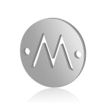 Mezidíl z titanové oceli - placička s písmenem A - Z - 12 x 12 x 0,8 mm - 1 ks Písmena: N