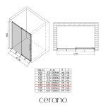 CERANO - Sprchové posuvné dveře Lantono - levá - 8 mm - Soft-Close - chrom, mléčné sklo - 150x195 CER-661993