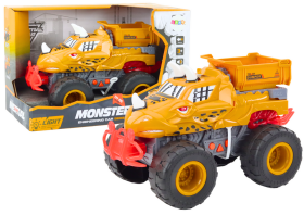 Mamido Oranžové terénní auto dinosaur s třecím pohonem sklápěč