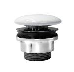 GSI GSI umyvadlová výpust 5/4“, neuzavíratelná, keramická zátka, 5-65mm, bílá lesk PVC11