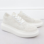 Dámské boty na platformě šněrovací bílé Vinceza 17371 40