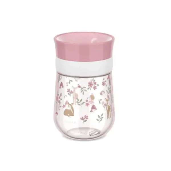 Little Dutch Hrnek trénovací 360° 300 ml Fairy Garden růžová / od 9 měsíců (108018565406LD)