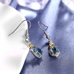 Náušnice Swarovski Elements Santini - Luxus a Elegance - srdíčko, Světle modrá