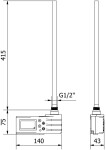 MEXEN - FA-J1229 topná tyč 450 W, černá W959-0450-70