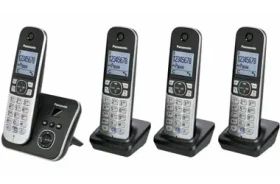Rozbaleno - Panasonic KX-TG6824GB +3 sluchátka/Bezdrátový analogový telefon /DECT/ 1.8" displej/tel. seznam 100 záznamů / rozbaleno (KX-TG6824GB.rozbaleno)