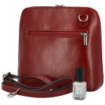 Luxusní dámská kožená crossbody kabelka Miara, červená