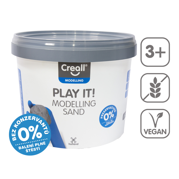 Creall modelovací písek Play it!, 5000 g, box, přírodní