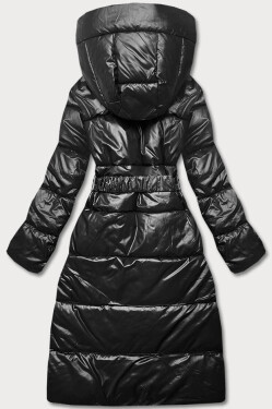 Černá vypasovaná zimní bunda opaskem (L22-9869-1) Černá