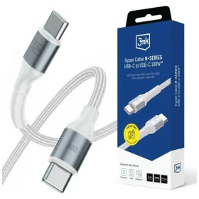 3mk Hyper Cable N-SERIES bílá / Nabíjecí kabel / USB-C na USB-C / 2 m / PD 100W / QC 3.0 (5903108740760)