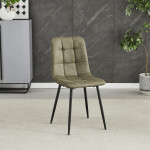 Židle jídelní, zelená látka cowboy, nohy černý kov