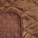 DumDekorace Sametový prošívaný přehoz LUIZ hnědý Šířka: 170 cm | Délka: 210 cm