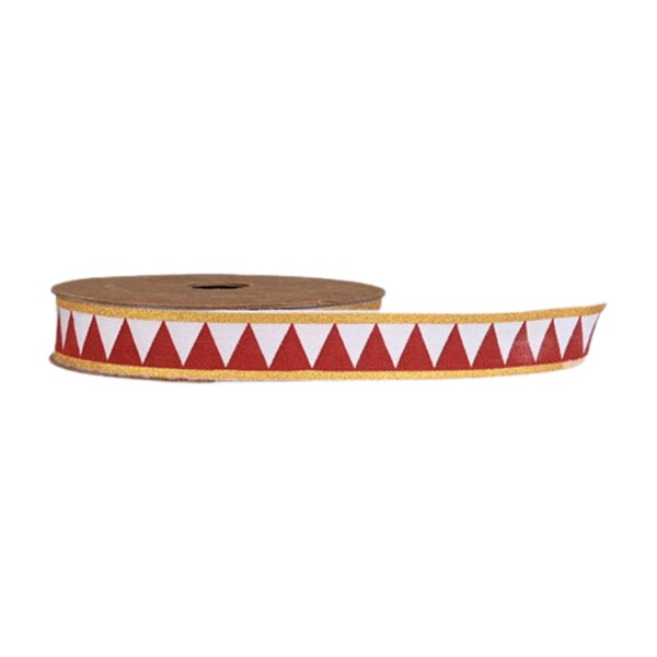 Det Gamle Apotek Dekorativní stuha Drummer Red / White 1,5 cm – 5 m, červená barva, textil