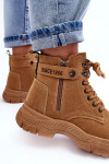 Ocieplené semišové dámské botky Trapery Camel Jailina 36