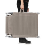 Zahradní lehátko 193x53x29cm, látka, krémová, AZL-E1192 CRM