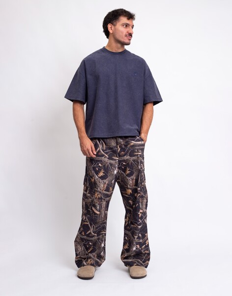 Carhartt WIP Osborn Cargo Pant Camo Feather Tree, Black rinsed S