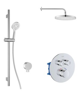 Kielle - Oudee Termostatická baterie pod omítku, pro 2 spotřebiče, s příslušenstvím EcoSpare a tělesem, chrom 20602SPT30