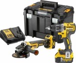 DeWalt DCK2020P2T / Sada Aku nářadí příklepová vrtačka úhlová bruska / 18 V / 2x 5Ah / kufr (DCK2020P2T)