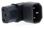 Nedis napájecí adaptér IEC-320-C14/C13 černý / Napájecí adaptér / Úhlový 90° / Vidlice C14 - zásuvka C13 (CEGB1190BK)