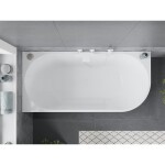 MEXEN/S - Mia volně stojící rohová vana levá 160 x 80, bílá, sifon a přepad bílá 52691608000L-20