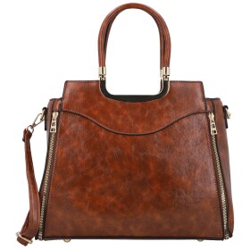 Luxusní dámská koženková kabelka do ruky Wieke, hnědá