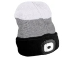 SIXTOL Čepice s čelovkou černá/šedá/bílá / 180lm / nabíjecí / USB / uni velikost / bavlna/PE (SX5009)