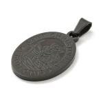 Přívěsek z nerezové oceli - placička se sv. Kryštofem - různé varianty - 27 x 18 x 2 mm - 1 ks Barva: Černá