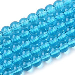 Skleněné korálky - průsvitné - světle modré - ∅ 4 mm - 10 ks
