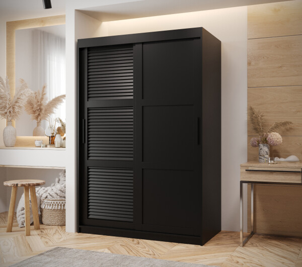 Šatní skříň Abi Zaluzja 3 Rozměry: 120 cm, Barva korpusu + barva dveří: Černá + Černá
