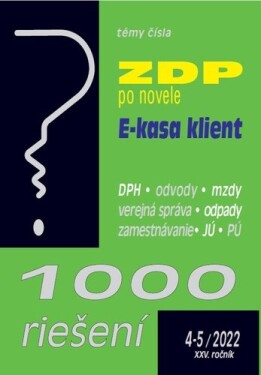 1000 riešení 4-5/2022 Novela ZDP, E-kasa klient