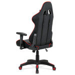 Herní křeslo, houpací mechanismus, červená ekokůže, KA-F03 RED