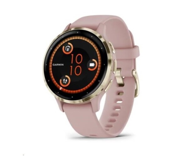 Garmin Venu® 3S, Nerezová luneta Soft Gold, pouzdro Dust Rose, silikonový řemínek EDF_822931