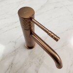 REA - Umyvadlová baterie Lungo Diamond Brush Copper vysoká REA-B9846