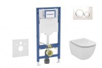 GEBERIT - Duofix Set předstěnové instalace, klozetu Tesi a sedátka, tlačítko Sigma20, bílá/chrom SANI11CD3119