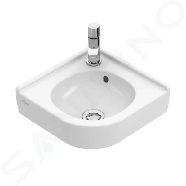 VILLEROY & BOCH - O.novo Umývátko rohové 320x320 mm, s přepadem, 1 otvor pro baterii, alpská bílá 73103201